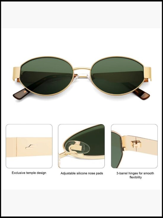 Retro Oval Sunglasses with UV400 Protection